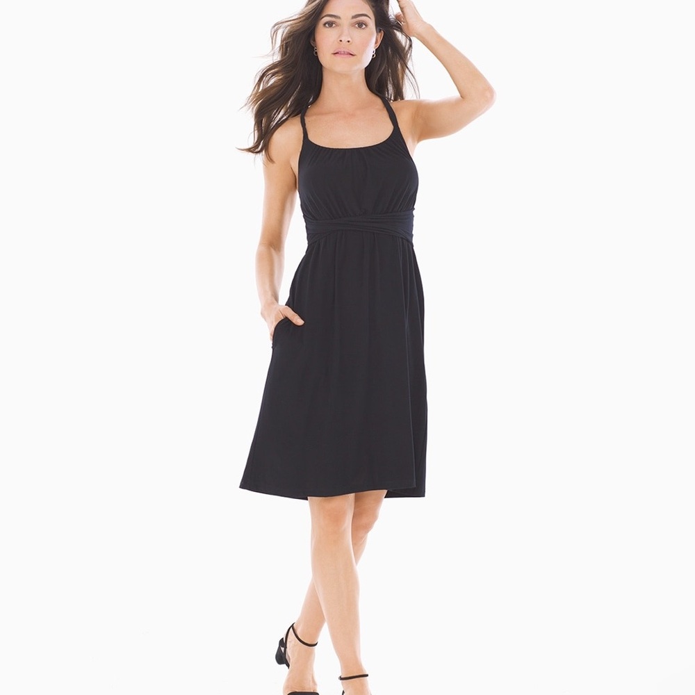 Bliss Knit Twist Waist Dress Black Size Medium